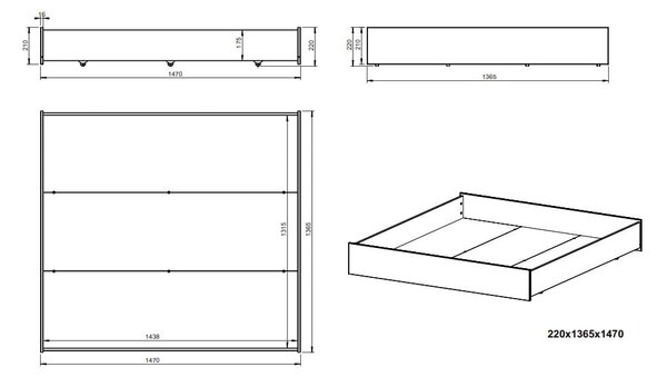 Bílá dvoulůžková postel s úložným prostorem 140x190 cm Gabi – Marckeric