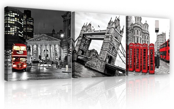 Obraz na plátně: Londýn - set 3ks 25x25cm