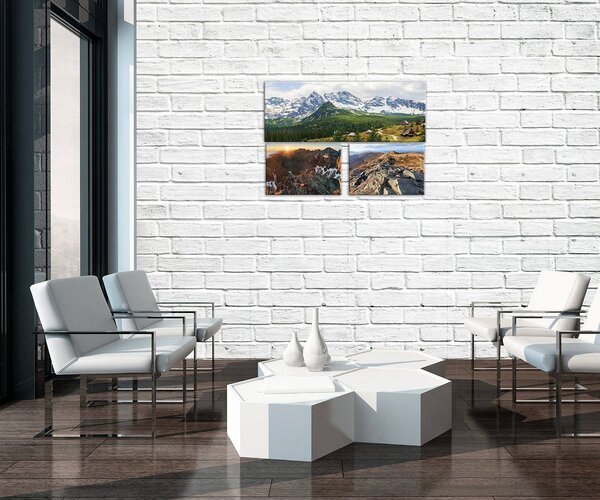 Obraz na plátně: Výhledy na hory (2) - set 1ks 80x30 cm a 2ks 37,5x24,8 cm