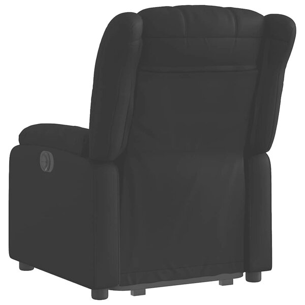 Zvedací polohovací křeslo černé umělá kůže 3205264