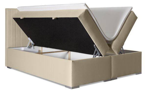 Boxspring postel 140 cm Morcano (béžová) (s úložným prostorem)
