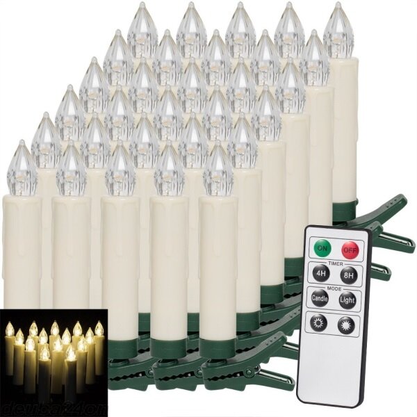 Vánoční osvětlení Sada 30 svíček LED s dálkovým ovládáním