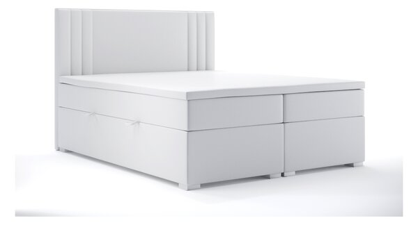 Kontinentální postel 140 cm Morcano (bílá ekokůže) (s úložným prostorem). 1044268