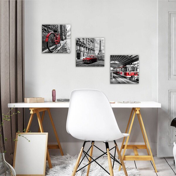 Obraz na plátně: Městské zákoutí - set 3ks 25x25cm