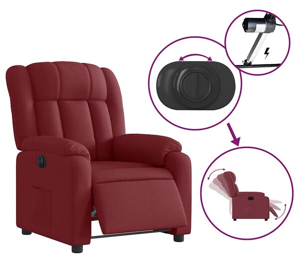 Elektrické polohovací křeslo vínové textil 3205295