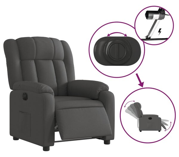 Elektrické polohovací křeslo tmavě šedé textil 3205293