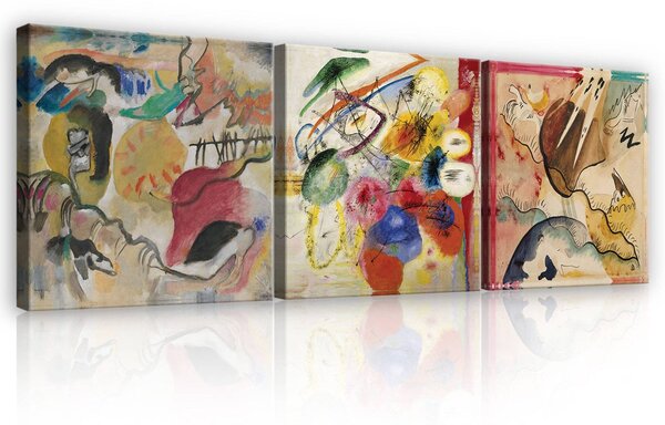 Obraz na plátně: Vasily Kandinsky - set 3ks 25x25cm