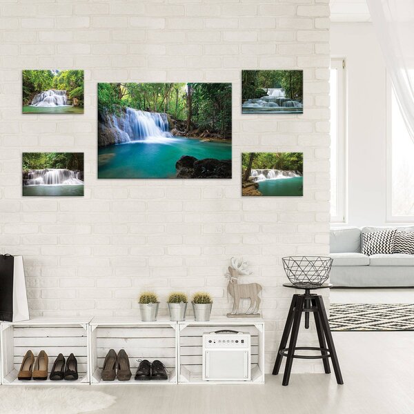 Obraz na plátně: Vodopády (2) - set 1ks 70x50 cm a 4ks 32,4x22,8 cm