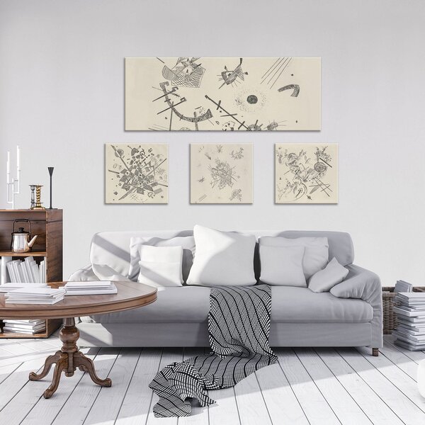 Obraz na plátně: Vasilij Vasiljevič Kandinskij (2) - set 1ks 80x30 cm a 3ks 25,8x24,8 cm