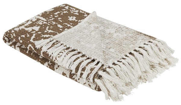 Bavlněná deka 130 x 180 cm hnědá/ béžová PAZARYERI