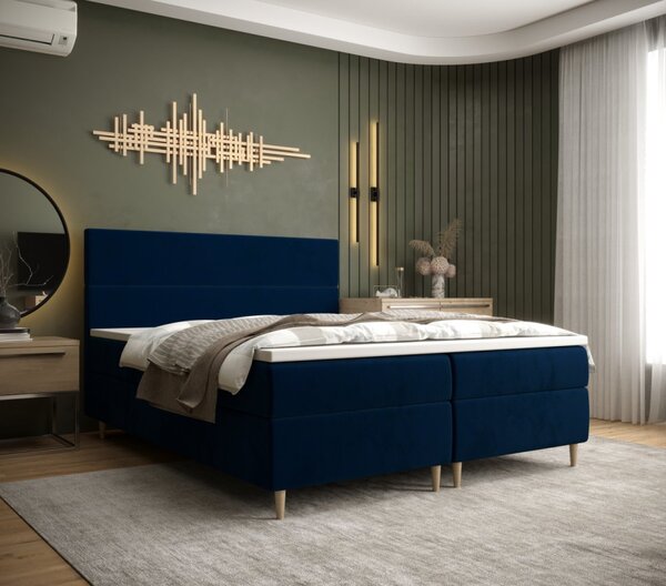 Kontinentální manželská postel ANGELES - 180x200, tmavě modrá