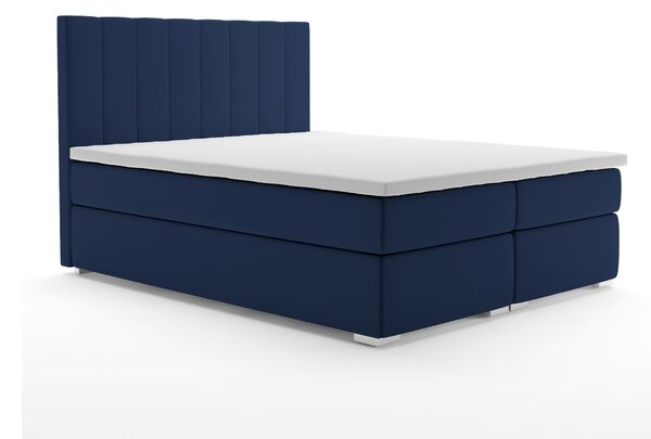 Manželská postel Boxspring 180 cm Pugno (tmavě modrá) (s úložným prostorem). Vlastní profesionální přeprava až k Vám domů 1044300