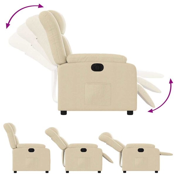 Elektrické polohovací křeslo krémové textil 3205301