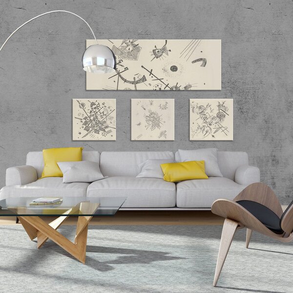Obraz na plátně: Vasilij Vasiljevič Kandinskij (2) - set 1ks 80x30 cm a 3ks 25,8x24,8 cm