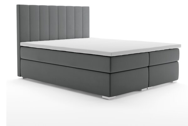 Manželská postel Boxspring 140 cm Pugno (tmavě šedá) (s úložným prostorem). Vlastní profesionální přeprava až k Vám domů 1044304
