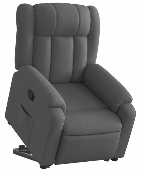 Zvedací polohovací křeslo tmavě šedé textil 3205317