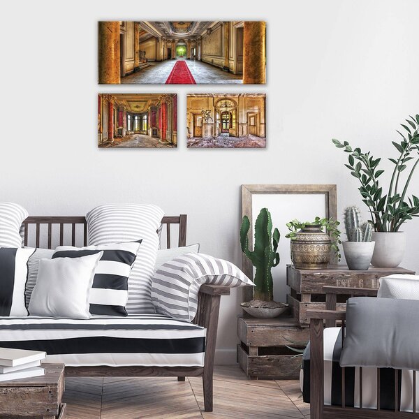 Obraz na plátně: Na zámku - set 1ks 80x30 cm a 2ks 37,5x24,8 cm
