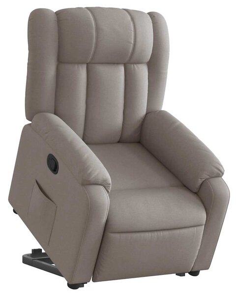 Zvedací polohovací křeslo taupe textil 3205324