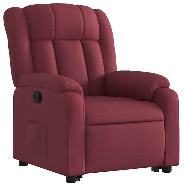 Zvedací polohovací křeslo vínové textil 3205319