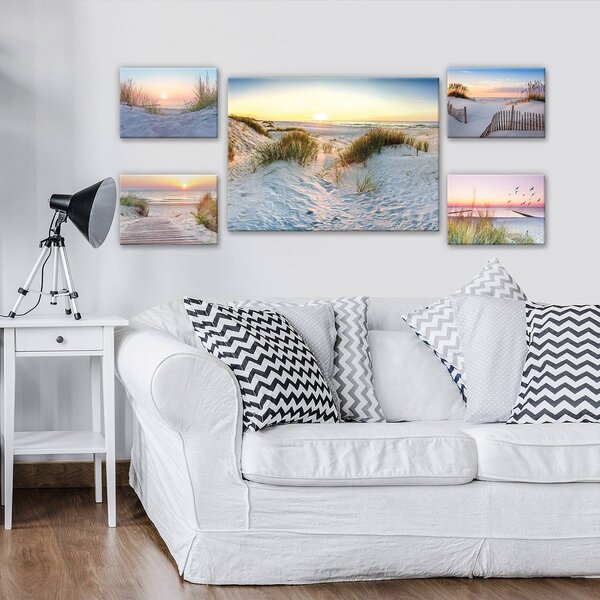 Obraz na plátně: Písečné duny - set 1ks 70x50 cm a 4ks 32,4x22,8 cm