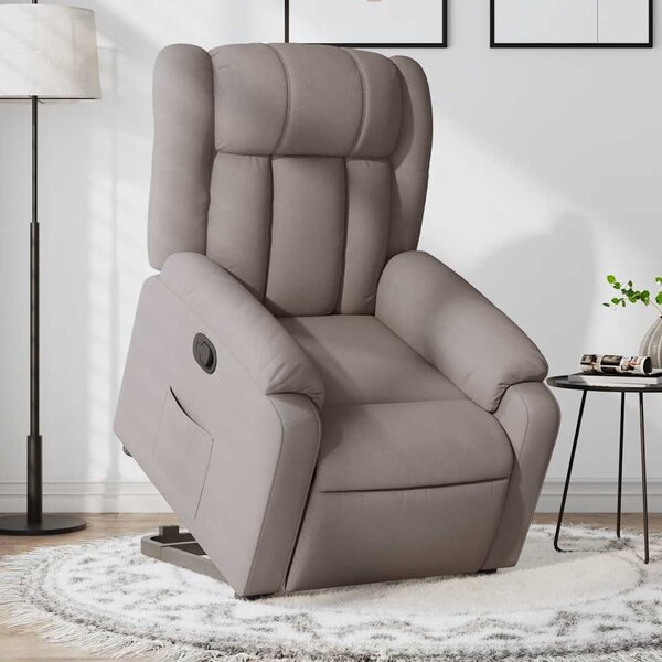 Zvedací polohovací křeslo taupe textil 3205324
