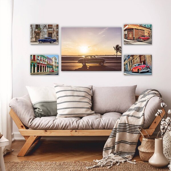 Obraz na plátně: Havana - set 1ks 70x50 cm a 4ks 32,4x22,8 cm