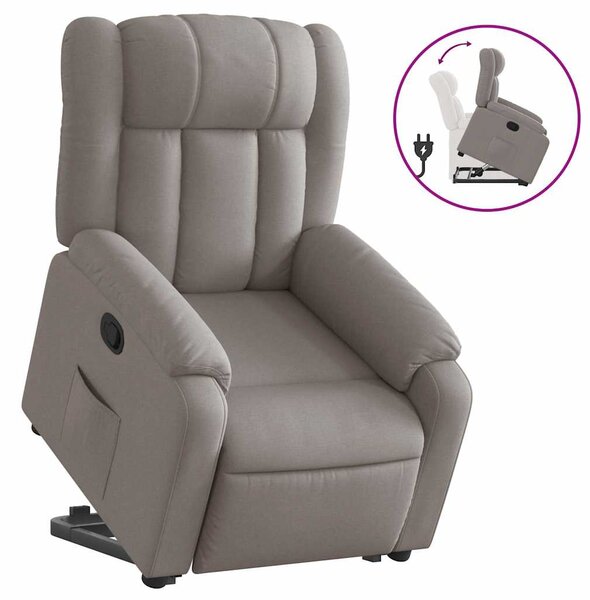 Zvedací polohovací křeslo taupe textil 3205324
