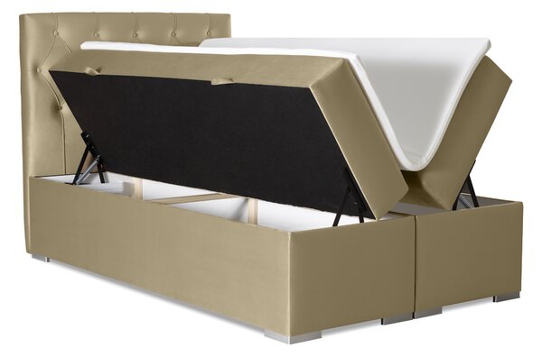 Boxspring postel 140 cm Ronda (zlatá) (s úložným prostorem)