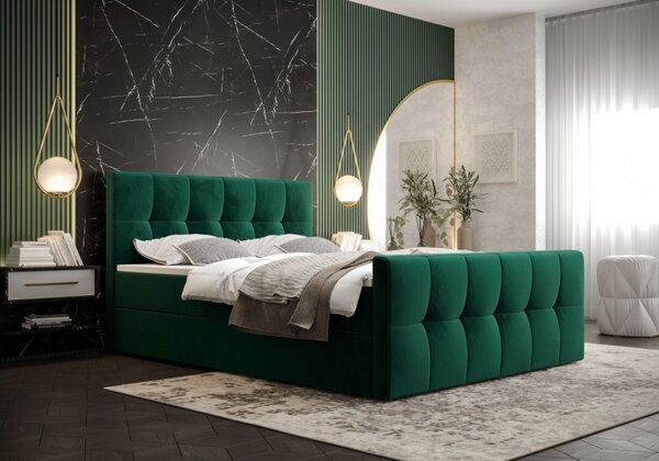Elegantní manželská postel ELIONE - 160x200, zelená