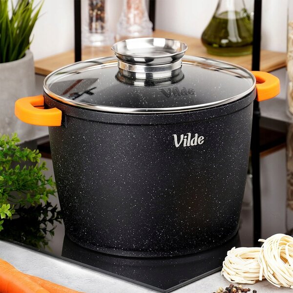 Vilde Hrnec granitový se skleněnou poklicí TERRUNA AROMA 24 cm, 6,7 l