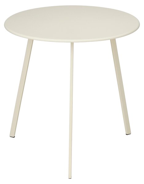 Mica Decorations Seattle – venkovní odkládací stolek – kulatý konferenní stolek – stolek na kvtiny a konferenní stolek – výka 45 cm x prmr 38 cm – kov – krémová barva
