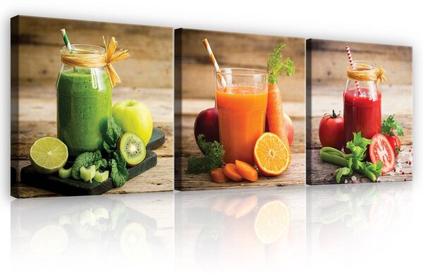 Obraz na plátně: Smoothie - set 3ks 25x25cm