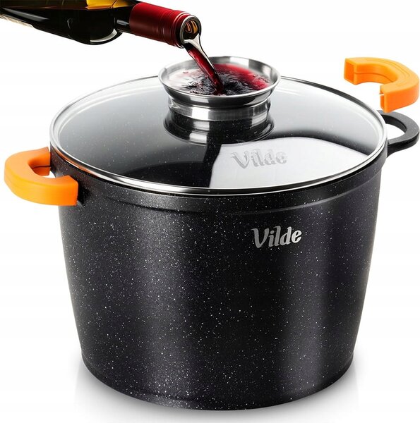 Vilde Hrnec granitový se skleněnou poklicí TERRUNA AROMA 24 cm, 6,7 l