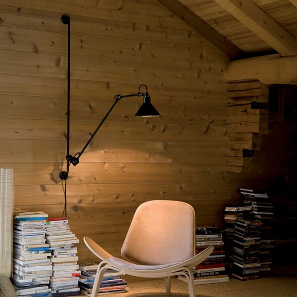 DCW éditions Lampe Gras N°214 E14 posuvné nástěnné svítidlo ChromováOvál
