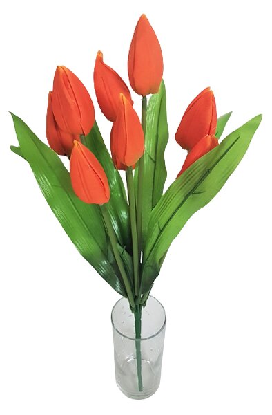 Tulipány kytice x8 oranžová 43cm umělá