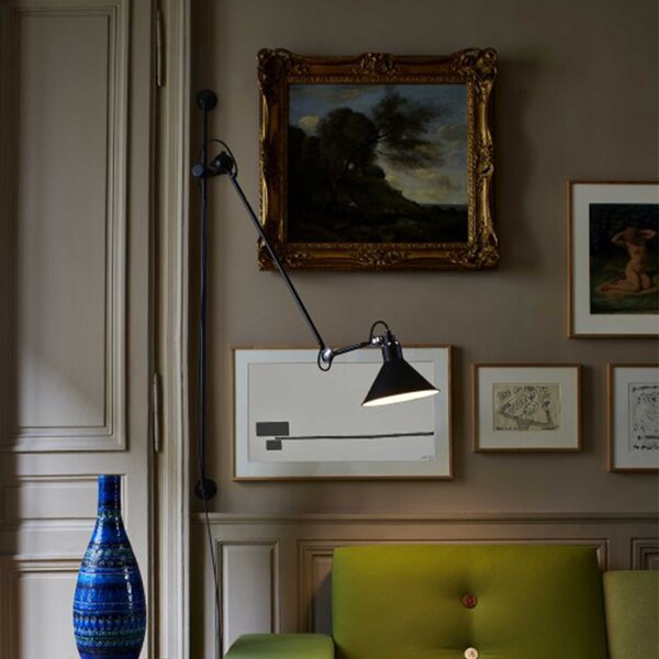 DCW éditions Lampe Gras N°214 E14 posuvné nástěnné svítidlo ChromováOvál