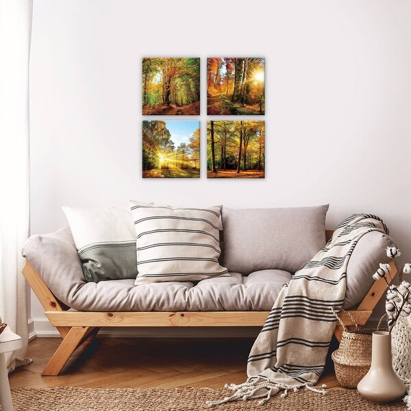 Obraz na plátně: Les - set 4ks 25x25cm