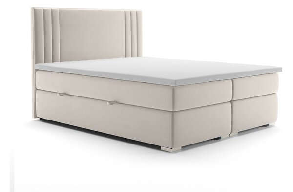 Kontinentální postel 180 cm Morcano (krémová) (s úložným prostorem). 1020331
