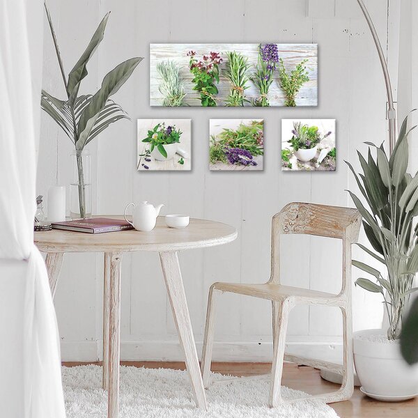 Obraz na plátně: Levandule - set 1ks 80x30 cm a 3ks 25,8x24,8 cm