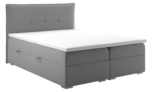 Kontinentální postel 140 cm Carla (šedá)(s úložným prostorem). 1020245