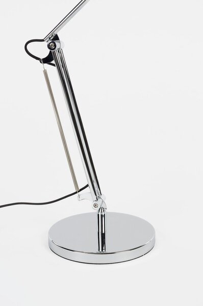 Kovová stolní lampa s ohybatelnou konstrukcí ve stříbrné barvě s kovovým stínidlem (výška 37 cm) Reader – Zuiver