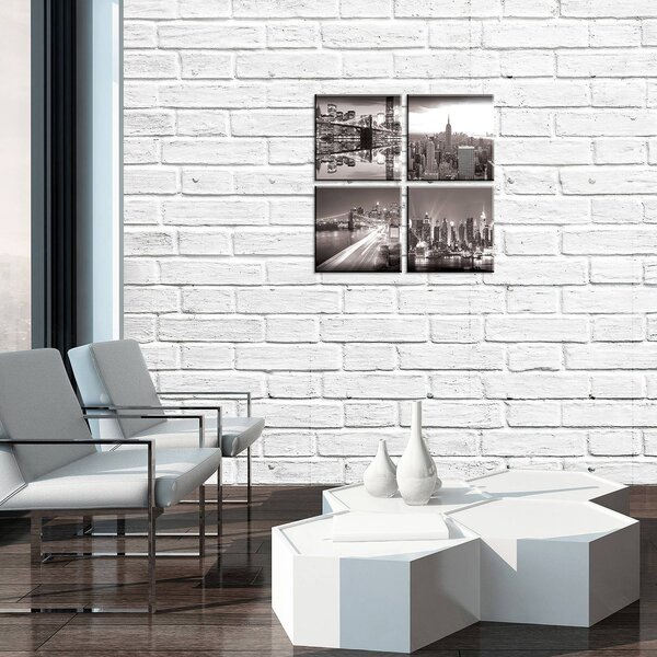 Obraz na plátně: Černobílý New York (2) - set 4ks 25x25cm