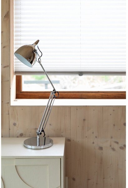 Kovová stolní lampa s ohybatelnou konstrukcí ve stříbrné barvě s kovovým stínidlem (výška 37 cm) Reader – Zuiver