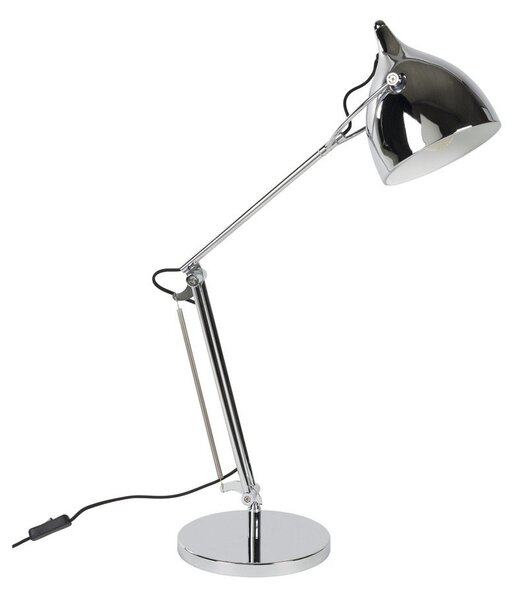 Kovová stolní lampa s ohybatelnou konstrukcí ve stříbrné barvě s kovovým stínidlem (výška 37 cm) Reader – Zuiver