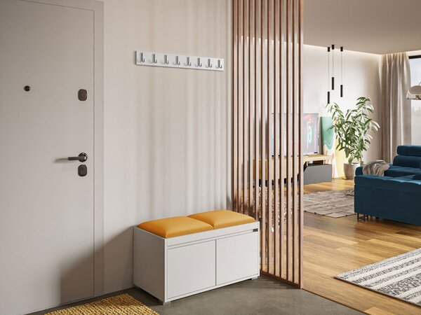 Nábytek do předsíně Konkor 80 + 2 kusy čalouněných nástěnných panelů Pag 40x30, Barva: bílá, barva: Manila 11 5903211044137