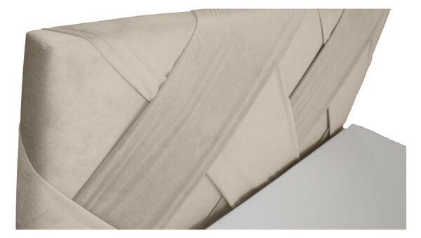 Boxspring postel 140 cm Melo (béžová) (s úložným prostorem)