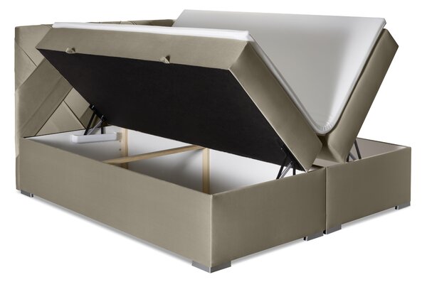 Boxspring postel 140 cm Melo (zlatá) (s úložným prostorem)