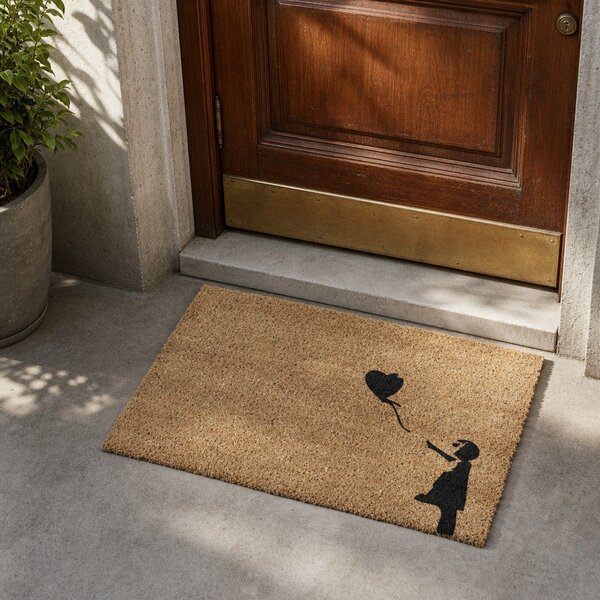 Rohožka z kokosového vlákna 40x60 cm Girl With a Ballon – Artsy Doormats