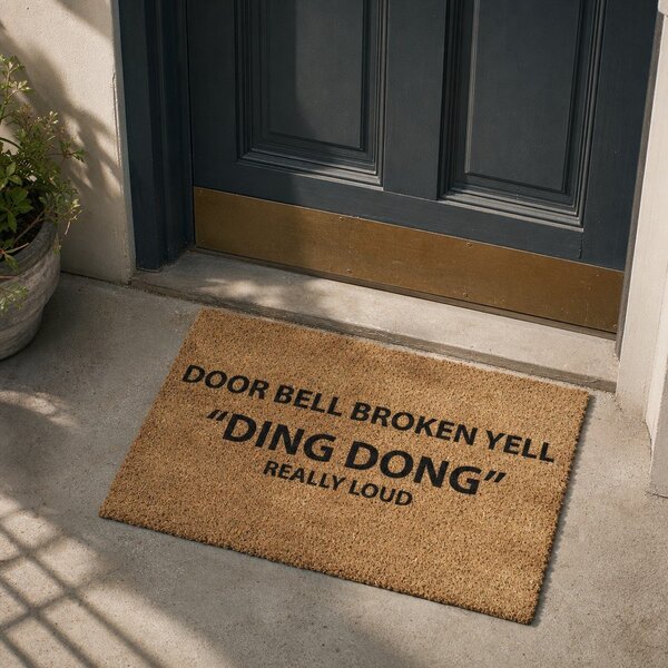 Rohožka z kokosového vlákna 40x60 cm Yell Ding Dong – Artsy Doormats