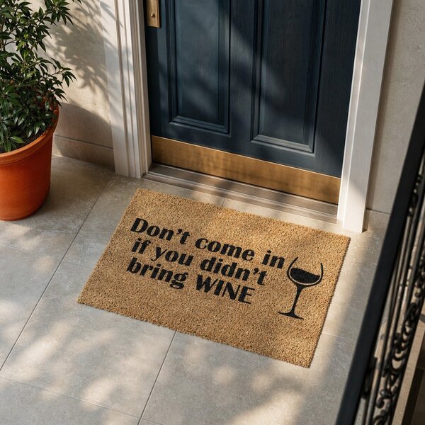 Rohožka z kokosového vlákna 40x60 cm Without Wine – Artsy Doormats